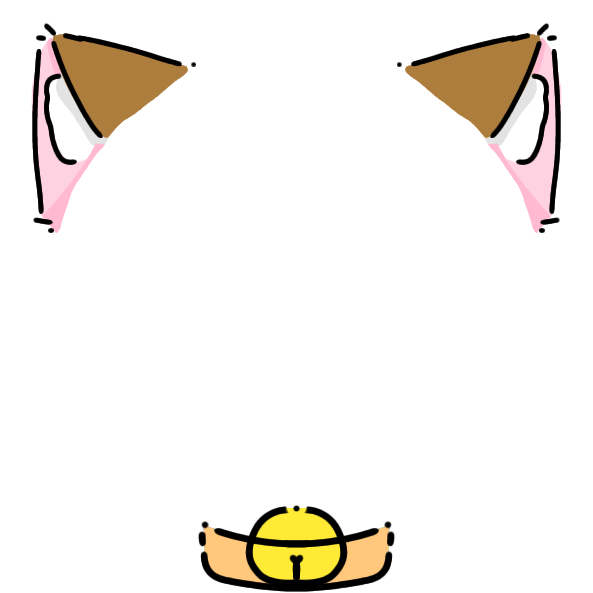 orange collar dark orange cat ears Decoration